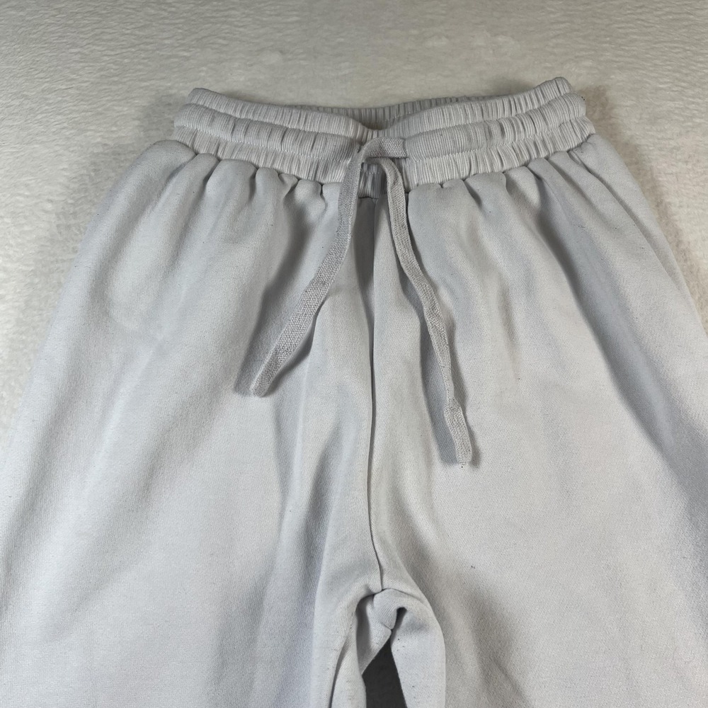 Brandy Melville Pants Womens S White Wide Leg Flare Sweatpants Drawstring Lounge - Picture 2 of 7